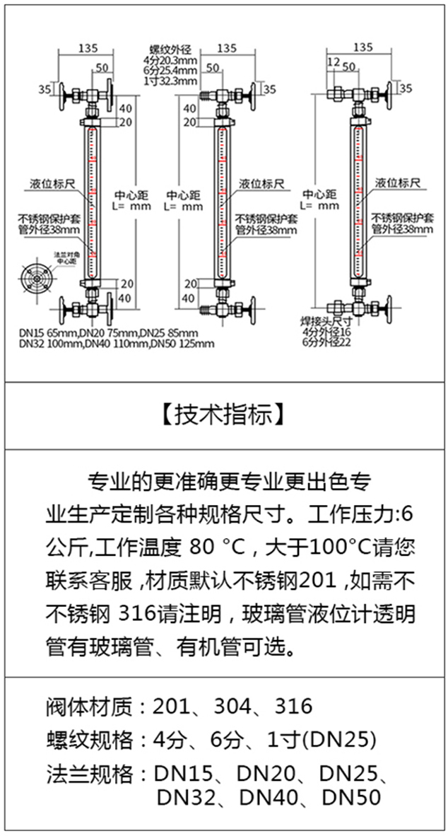 鍋爐汽包液位計技術(shù)指標(biāo)圖