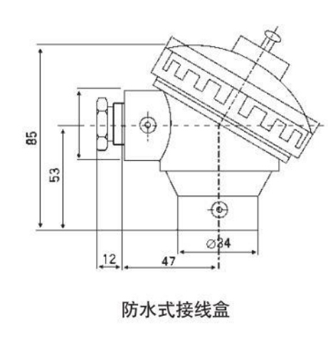 裝配式熱電偶防水式接線盒圖